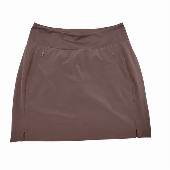 Athleta Solo Skort Skirt Lined Pockets Brown 211382 Size 0 - Picture 1 of 6